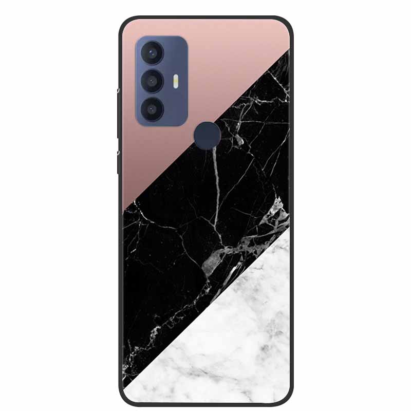 For TCL 30 SE Case Soft Silicone Marble TPU Black Cover for TCL 305 306 30SE 6.52'' Phone Back Cases for TCL30SE 6165H Coque New