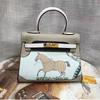Borsa Kelli alla Moda Nuova con Fantasia a Cartoni Animati Vera Pelle di Mucca Primo Strato Borsa a Spalla Singola Diagonale da Donna