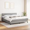 Maison Exclusive - Bed Slatted Base with Mattress Light Grey 160x200cm Fabric