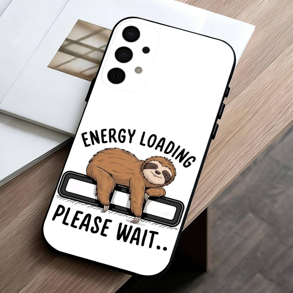 Animal Cute C-Cartoon S-Sloth  Phone Case For Samsung Galaxy A73,A72,A71,A70,A53,A52,A51,Soft Silicone Black Cover