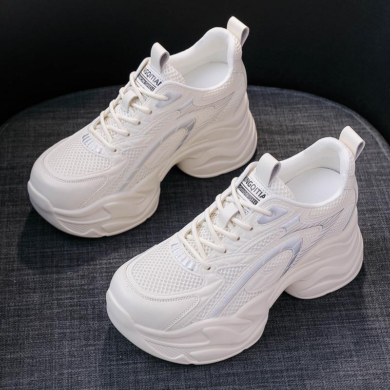 Spring and summer women's shoes new muffin thick-soled slope heel casual inner height increase cm casual small man