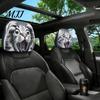 Protective Covers for Car Seats 2PCS Universal Knitting Headrest Cover, Dog/Cat/Tiger/Monkey Fit Auto Accessories Printed, Breathable Stretch Vehicle