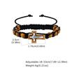 Bruine Houten Jezus Kruis Armbanden Handgemaakt Geweven Verstelbaar Touw Ketting Armband Rozenkrans Religieuze Sieraden Cadeau voor Mannen