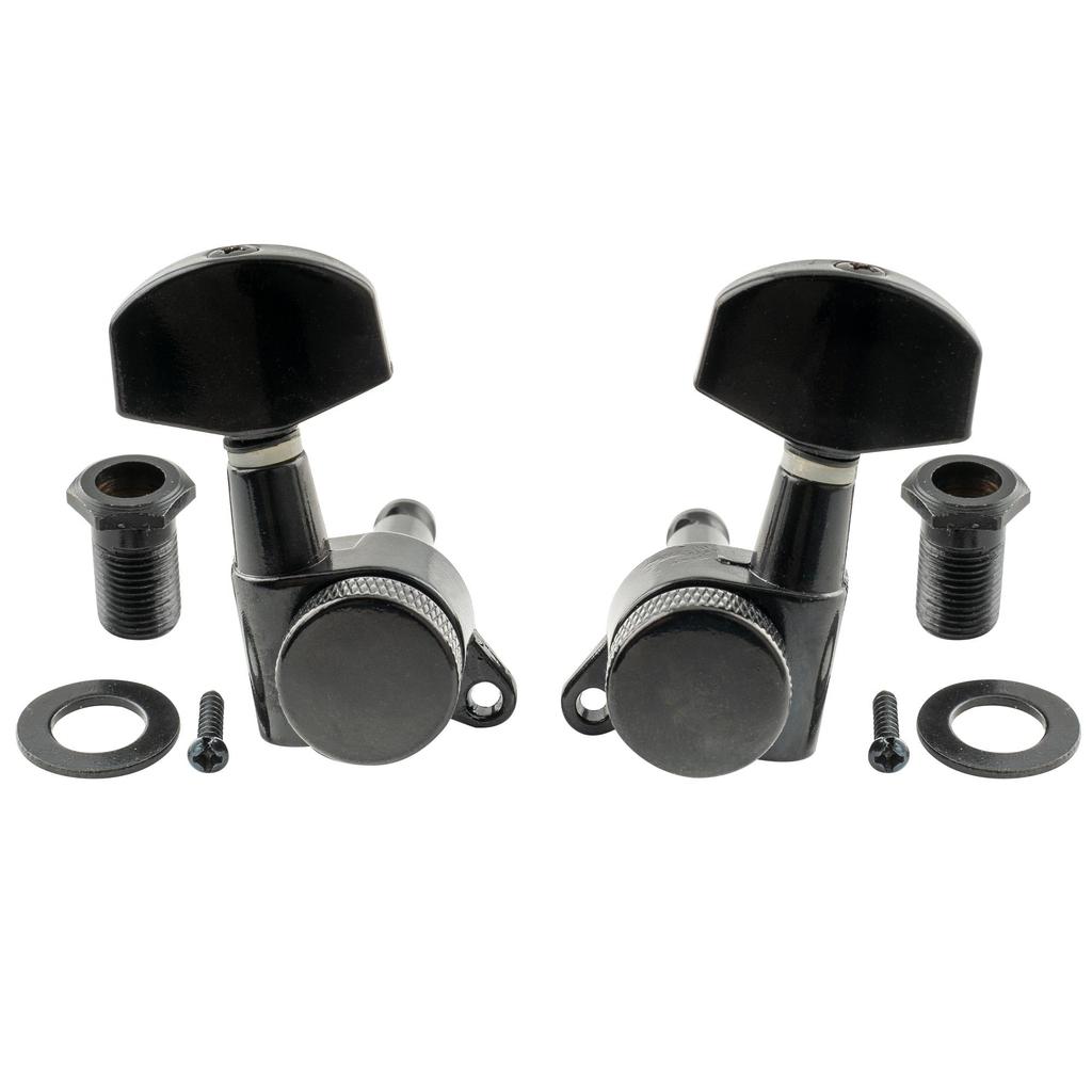 Musiclily Pro 3+3 Gitarren Locking Mechaniken für Les Paul E- und Akustikgitarren, Schwarz