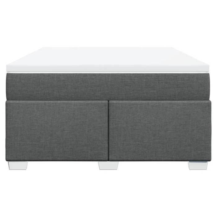 Maison Exclusive - Sommier à lattes de lit avec matelas Gris foncé 160x200cm Tissu