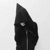 Men Hoodie Coat Hooded Solid Color Long Sleeves Zipper Cardigan Warm Hip Hop Plus Size Loose Men Fall Cloak for Street