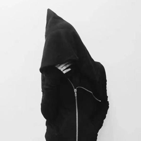 Men Hoodie Coat Hooded Solid Color Long Sleeves Zipper Cardigan Warm Hip Hop Plus Size Loose Men Fall Cloak for Street