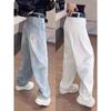 Plus Size High Waist Slimming Straight Leg Jeans – Summer 2025 Versatile Loose Wide Leg Pants for Women