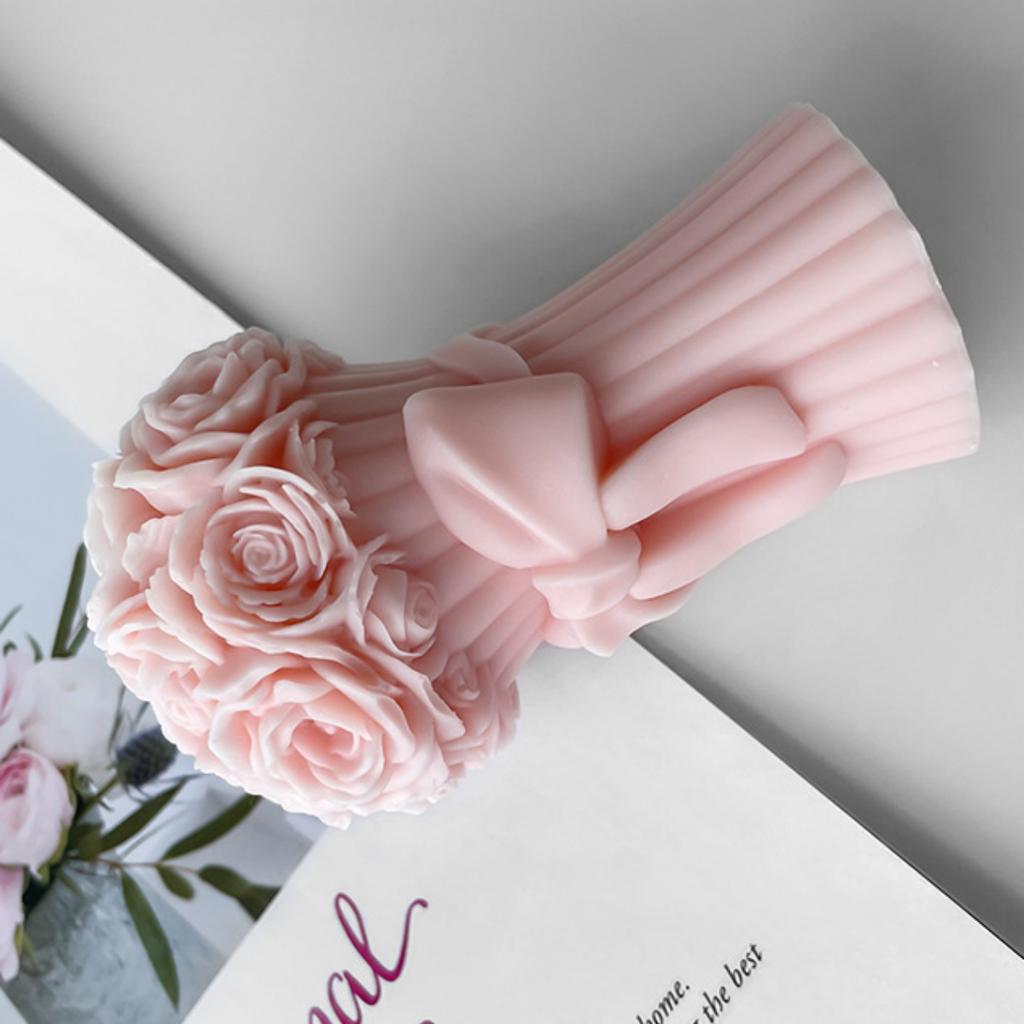 Romantic Love Kytice Květina Silikonová Forma Svíčka Motýlí Uzel Růže Mýdlo Pryskyřice Výroba Večeře při svíčkách Dekorace Svatební dar