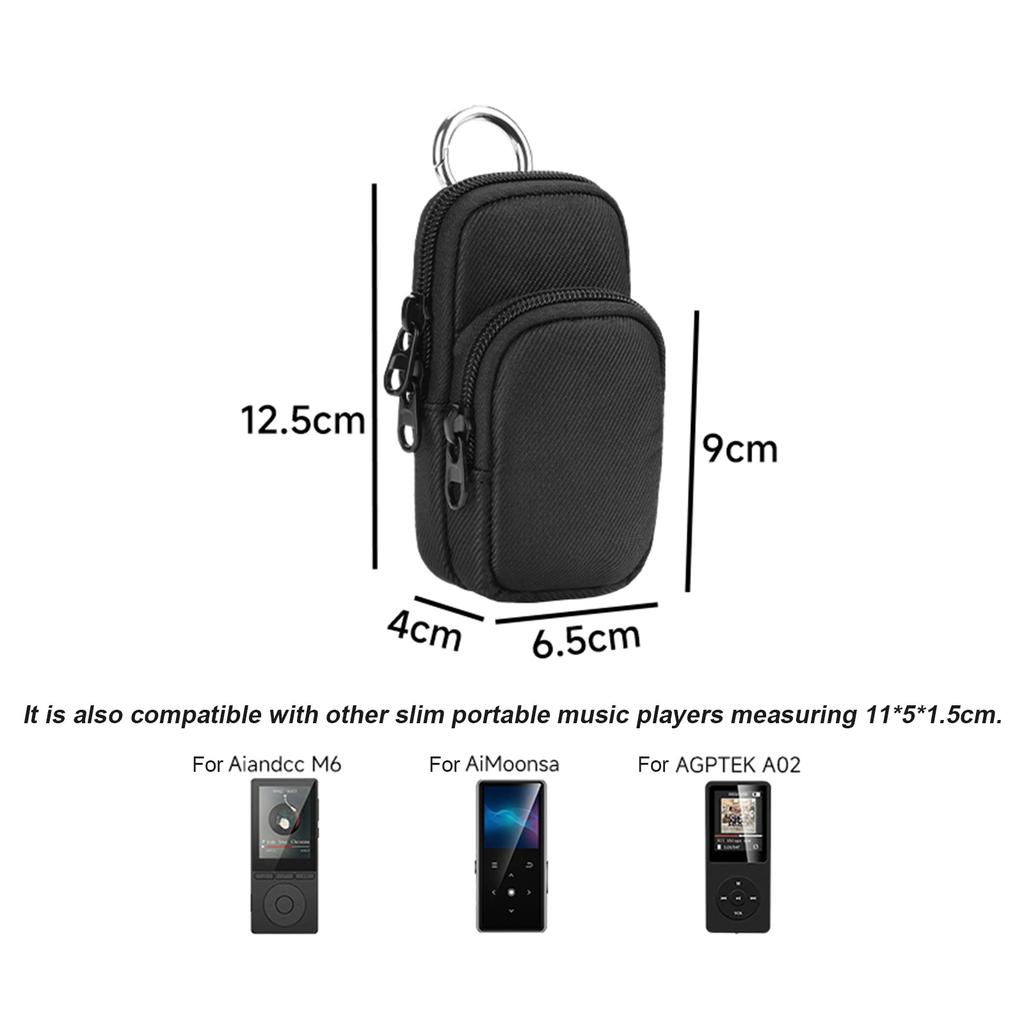 1/2Pcs Travel Carrying Case for AiMoonsa MP3 Player Accessories Nylon Storage Bag Anti-scratch Full Protection Double Zipper