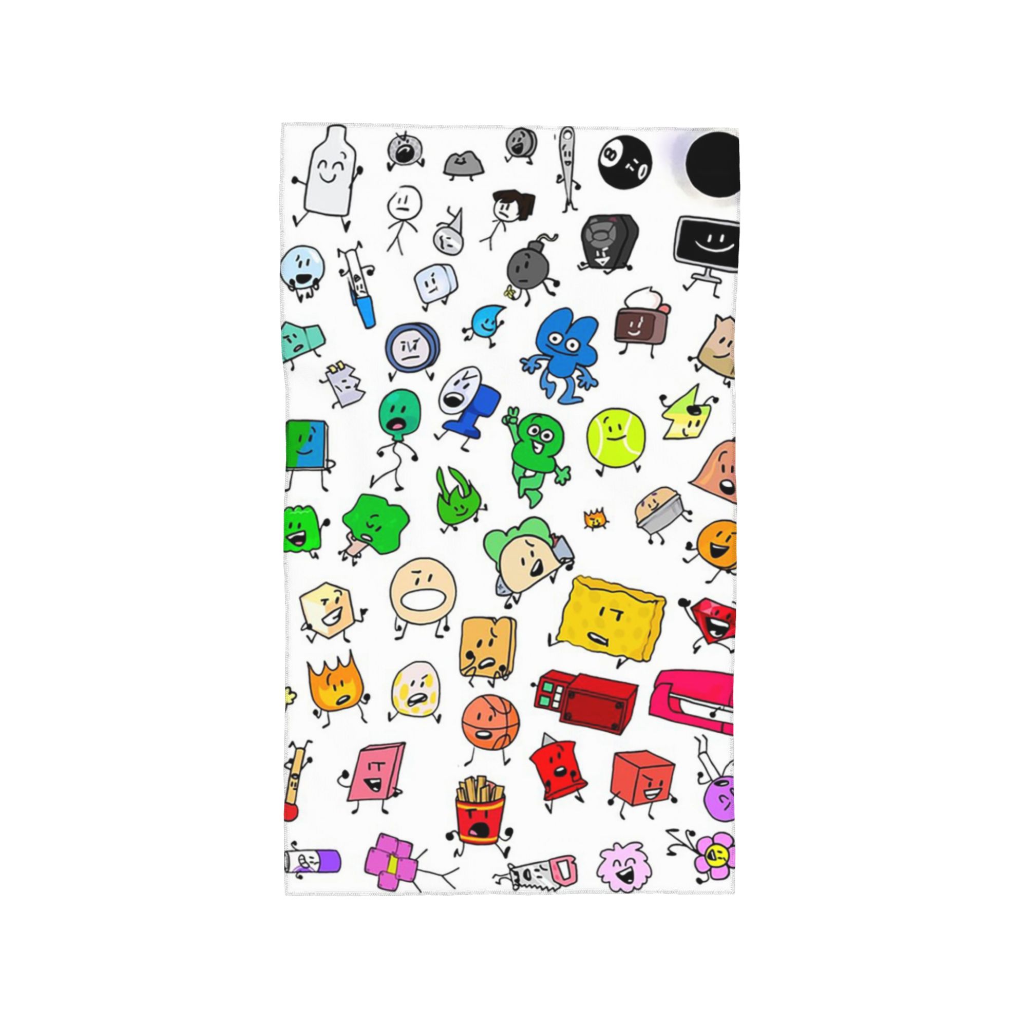 

BFDI all characters Soft Face Towel Quick Dry Pool Bath Cotton Towels Absorbent Quick W40*H60(CM)