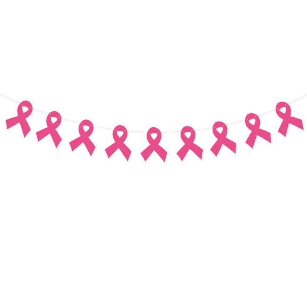 Paper Breast Cancer Backdrop Banner Single Side Breast Cancer Awareness Flag  Charity Activities