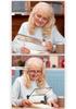 LED Rechargeable Magnifying Glass with HD Large Lens and Three-Color Light for Elderly Reading and Weaving - Portable Lamp