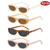 4pcs Retro Small Frame Oval Women Sunglasses Trendy Colorful Cat Eye Sun Glasses For Female Casual  Shades Eyewear UV400