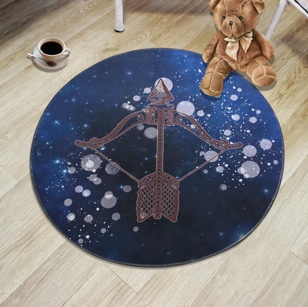 Creative 12 Constellation Round Carpet Living Room Bedroom Children's Cartoon Computer Chair Floor Mat Modern Home Carpet
