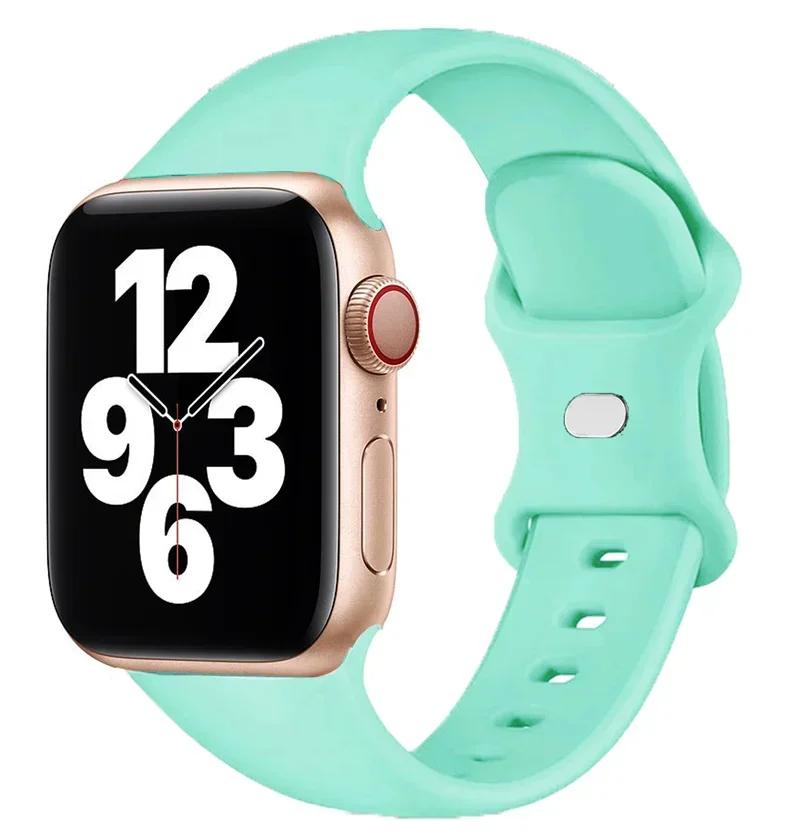 Silicone Strap For Apple Watch Band 44mm 40mm 45mm 41mm 42-38mm Sport Wrist Bracelet Iwatch Series 8 7 Se 3 4 5 6 9 Ultra 2 49mm