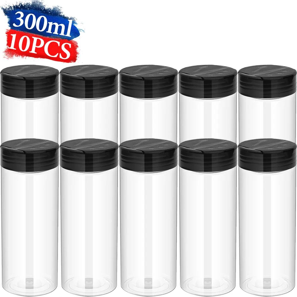 Transparent Seasoning Jars with Shaker Lids Salt Pepper Shaker Bottles Spices Condiment Storage Boxes Powder Storage Container