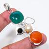 Natural Carnelian, Pearl Gemstone 925 Sterling Silver Jewelry Pendant 2.68" AP-16472