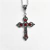 Vintage Crystals Cross Necklace Baroque Christian Pendant Chain Gothic Jewelry