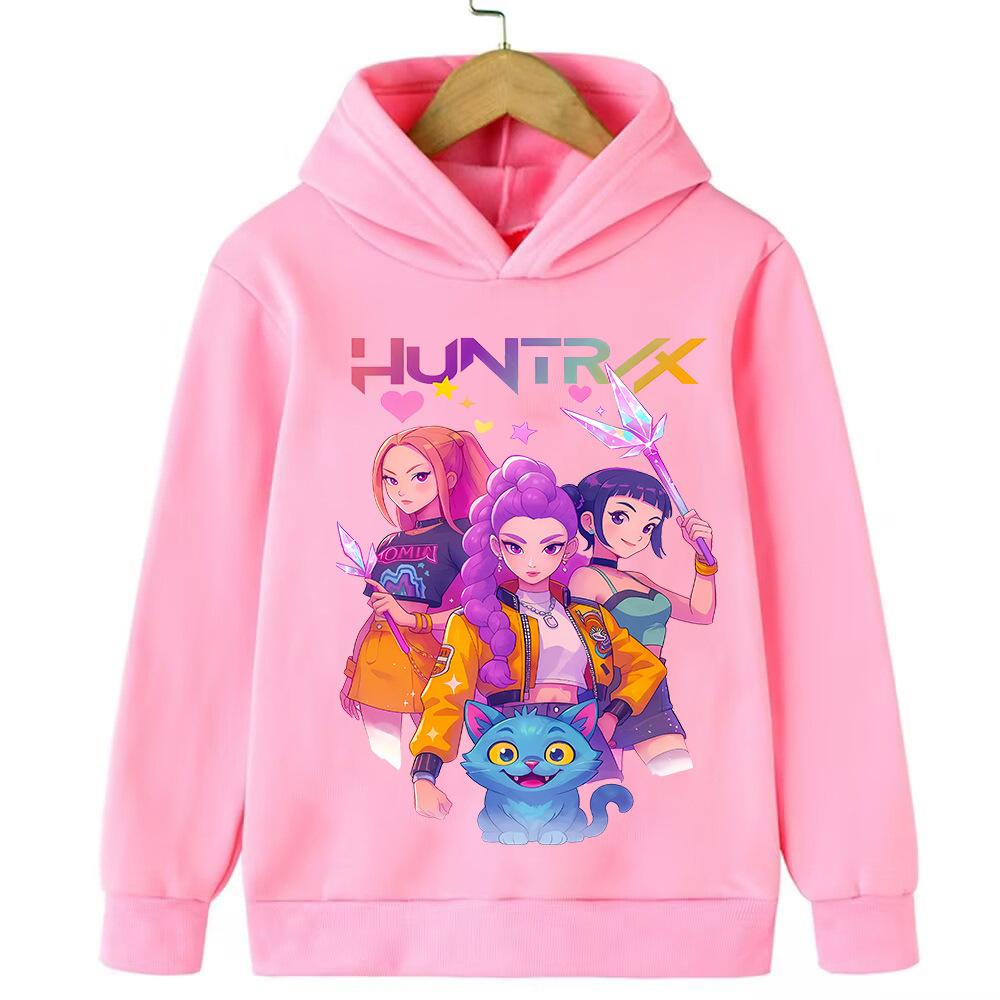 Anime Cartoon Printed Children's Hoodie Fashionable Casual Warm Comfortable Daily Girl Hoodie