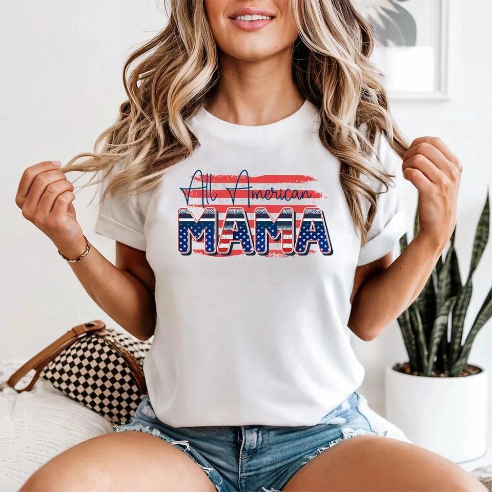 All American Mama Unisex T Shirt 4th Of July Gift S