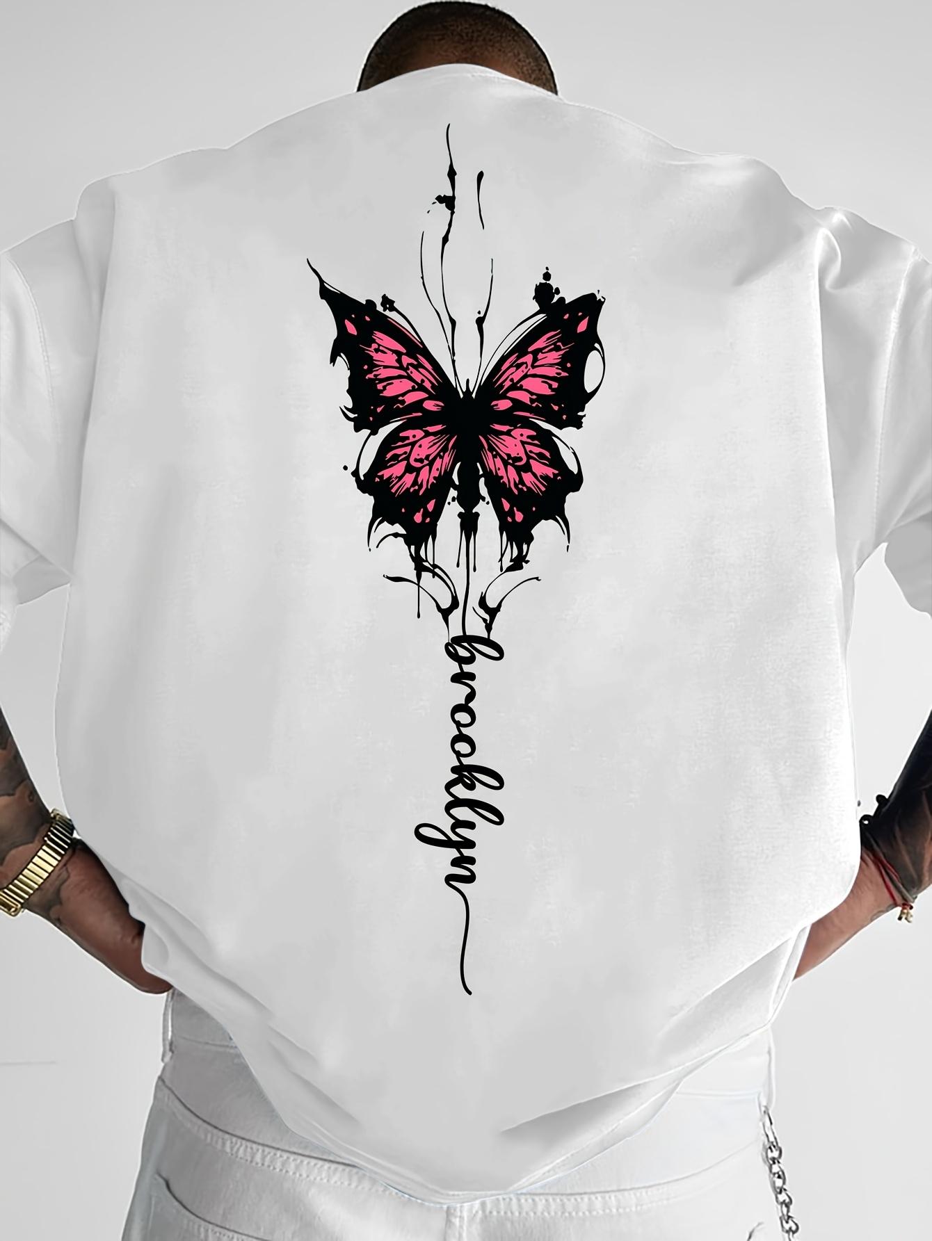 

New Simple Brooklyn Butterfly Print 100 Cotton Men Woment Tshirt Summer Autumn Daily Sports Party Casual Street Shortsleeve 3XL