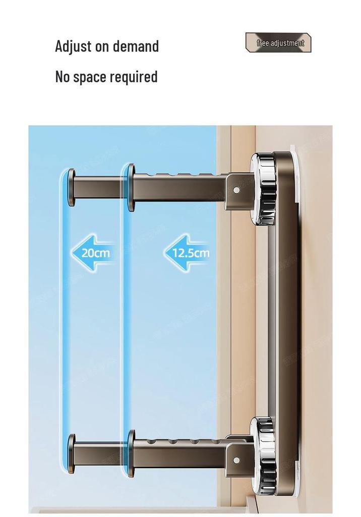 No-Drill Telescopic Wall-Mounted Clothes Drying Rack for Home Balcony