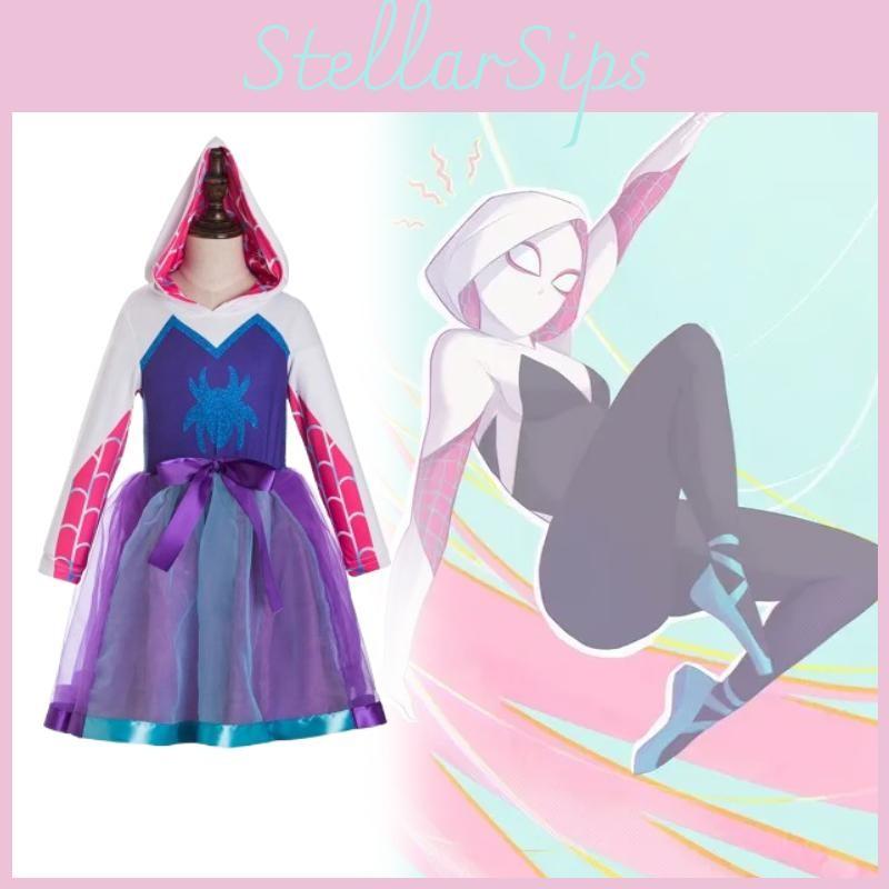 Ghost Inspired Spider Costume Gwen Inspired Hoodie Cosplay Tutu Birthday Dresses