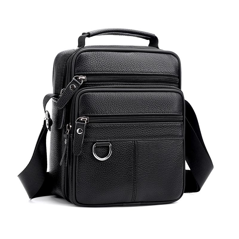 Men's Business Casual Messenger Bag – Leather Shoulder Sling with Retro Design for Daily Carry