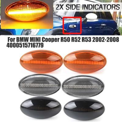 For BMW MINI Cooper R50 R52 R53 2002-2008 Pair LED Flowing Side Repeater Lamp Dynamic Side Marker Lights Panel Lamp Error Free