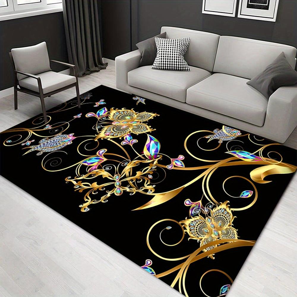 

1pc 1447167727Pattern Carpet, Area Rug For Living Room Bedroom Room Bed Chair Laundry Entryway Corridor Yard Non-slip Outdoor Camping Rug Fl 60cm by 90cm