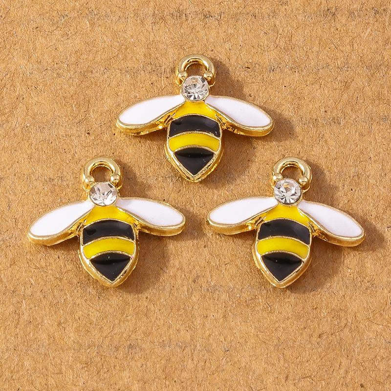 10pcs Enamel Animal Cat Bee Bird Panda Pendants Charms for Jewelry Making DIY Earrings Necklace Bracelet Accessories Supplies