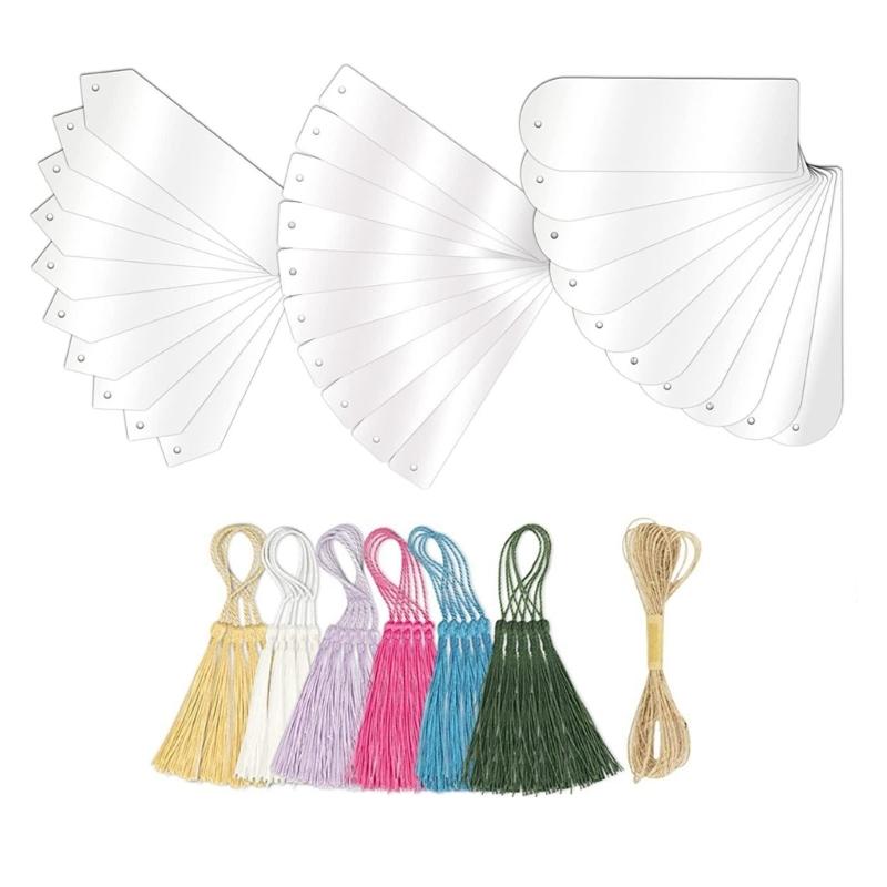 1 Set Acrylic Bookmarks Paper Bookmarks DIY Blank Bookmarks with Colourful Tassels Craft Bookmarks Aesthetic Bookmarks 1