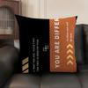 Be Happy and Good Luck Cushion Cover Natural Linen Organic Fabric DoubleSided Printing Sofa Home Decor Breathable