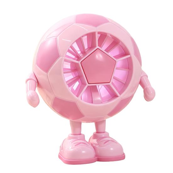 Soccer Hand Fan Football Shape Mini Handheld Fan with LED Light F