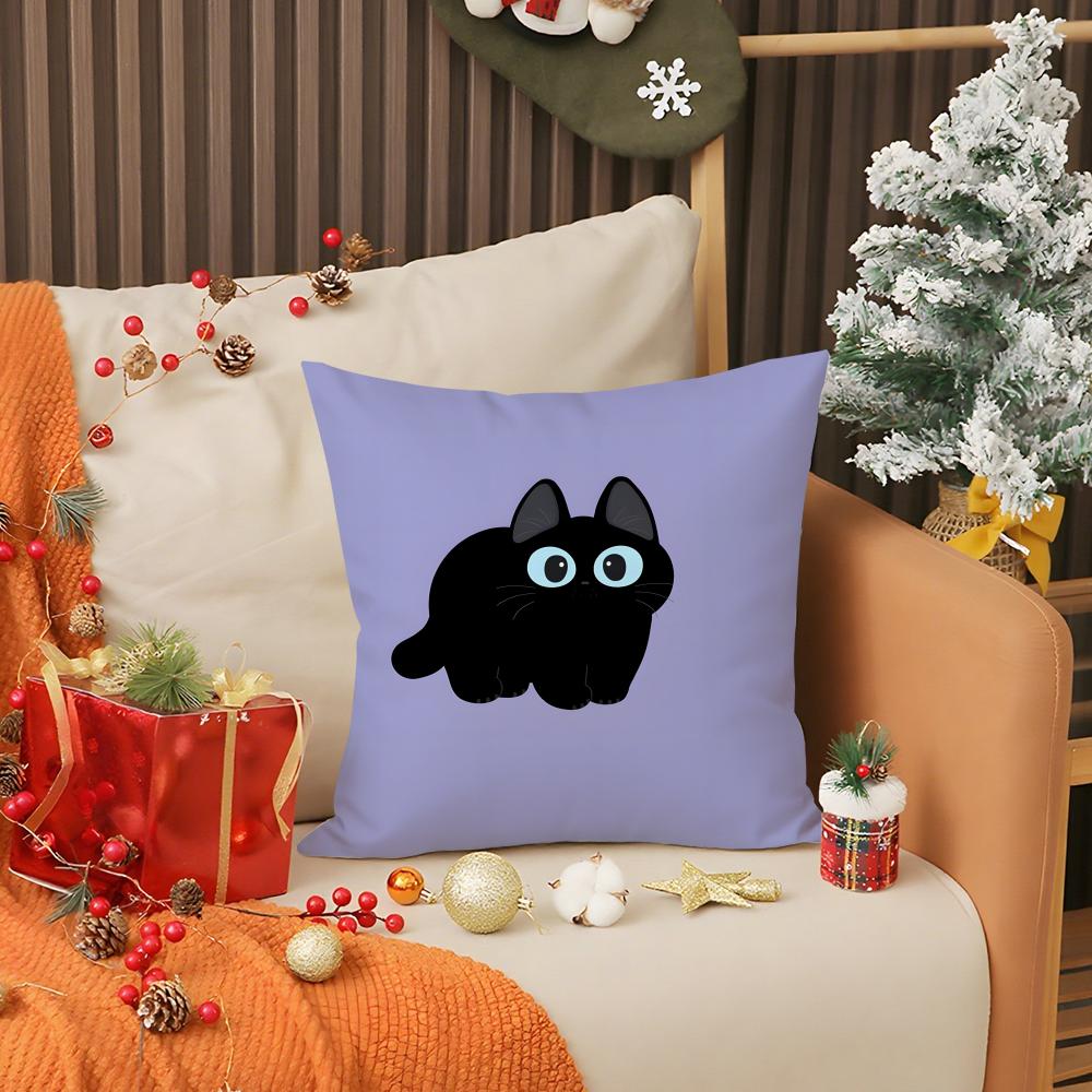 Cartoon Cute Black Cat Home Pillow Case Printing Pillowcase Living Room Sofa Cushion Cover Bedroom Room Decor