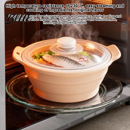 Reusable Air Fryer Steaming Accessory Foldable Silicone Microwave Steamer Collapsible Steamer Bowl Nonstick Easy Clean Steam Insert Heat-Resistant