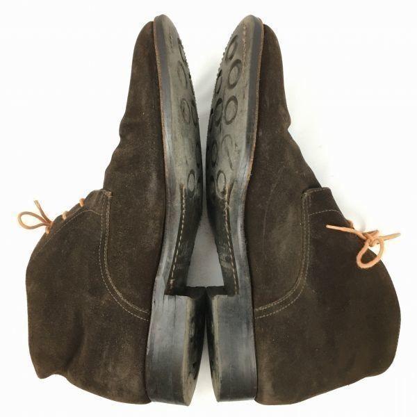 England Shipton & Heneage Size 7.5 26.0 Dainite Sole High-Quality Suede Leather Chukka Boots Dark Brown(USED)