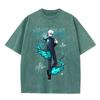 2026 Anime Graphic Washed T Shirt Unisex Oversized Cotton Short Sleeve Tee Harajuku Streetwear Manga Fan Casual Daily Tops