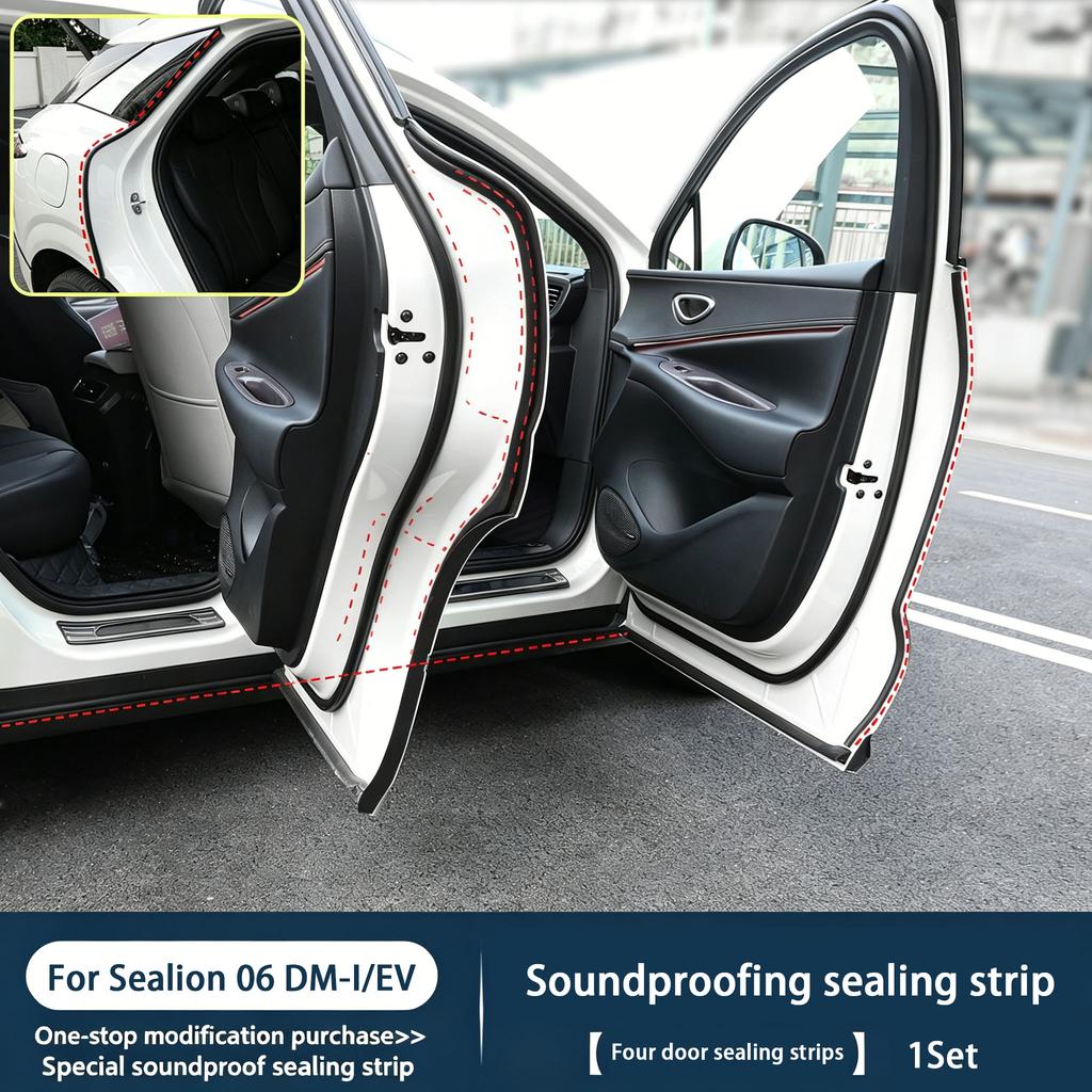For BYD Sea Lion 06DM-I/EV Sealing Strip Car Doors Sound Insulation Noise Reduction Stickers Modification Supplies Accessories S5
