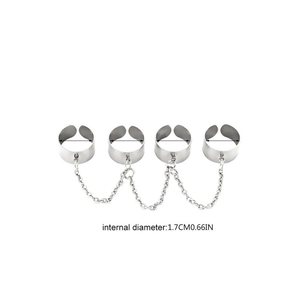Fashion Punk Chain Personality 4-piece Combination Set Ring Female Accessories