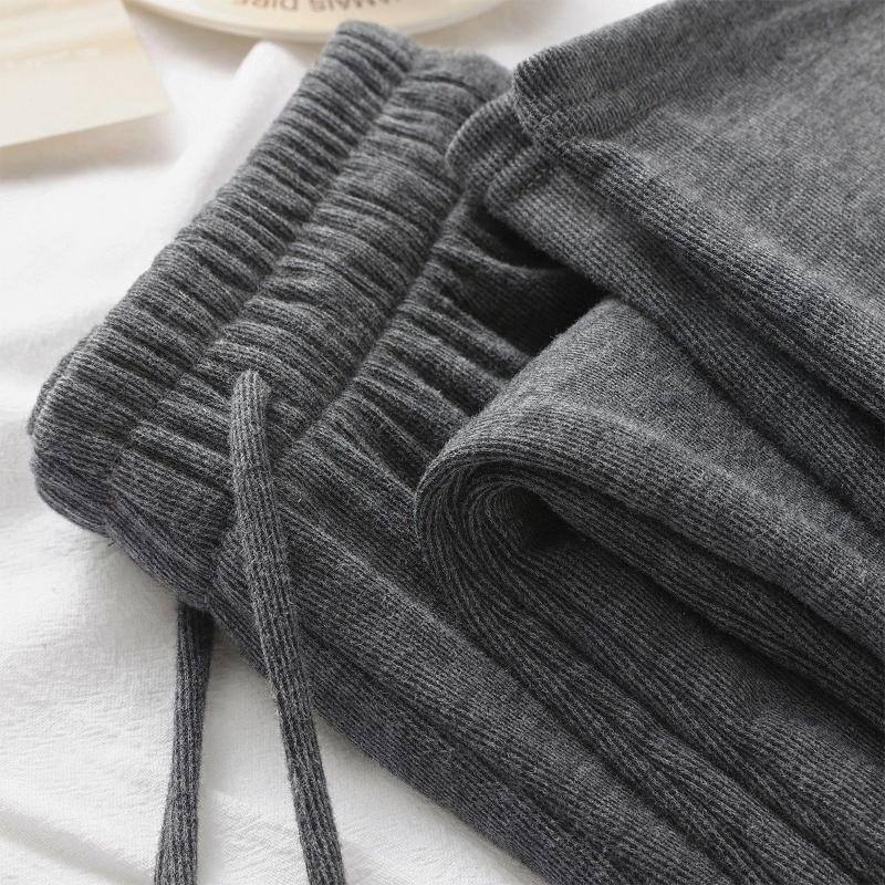 Pants Autumn Middle-aged Elderly Mothers High Waist Elastic Warm Straight Trousers