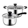 Klassischer 16-26 cm nicht-magnetischer Edelstahl-Doppelohr-Suppentopf zum Kochen von Milch, Nudeln und Suppe.