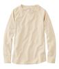 LL Bean Unshrunkable Mini Waffle Long Sleeve Crew US Fit Natural 1000002500 Women's Tee, Neck, Petite, XS, Tan,