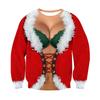 Xmas Christmas Sweater For Men Women Long Sleeve Funny Ugly Santa Claus Playing Hockey Jumpers Party Pullover Sweatshirt