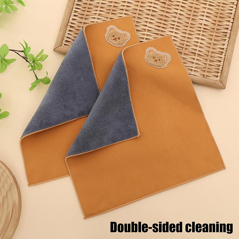 Double-Sided Suede Bear Towel, Absorbent And Residue-Free Suede Car Cleaning Towel, Household Cleaning Cloth, Extra Thick