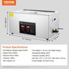 Ultrasonic Cleaner with Digital Timer & Heater, Professional Ultra Sonic Jewelry Cleaner, Stainless Steel Heated Cleaning Machine for Glasses Watch