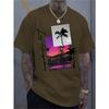 Men's Fashionable Round Neck T-shirt, Versatile Short Sleeves