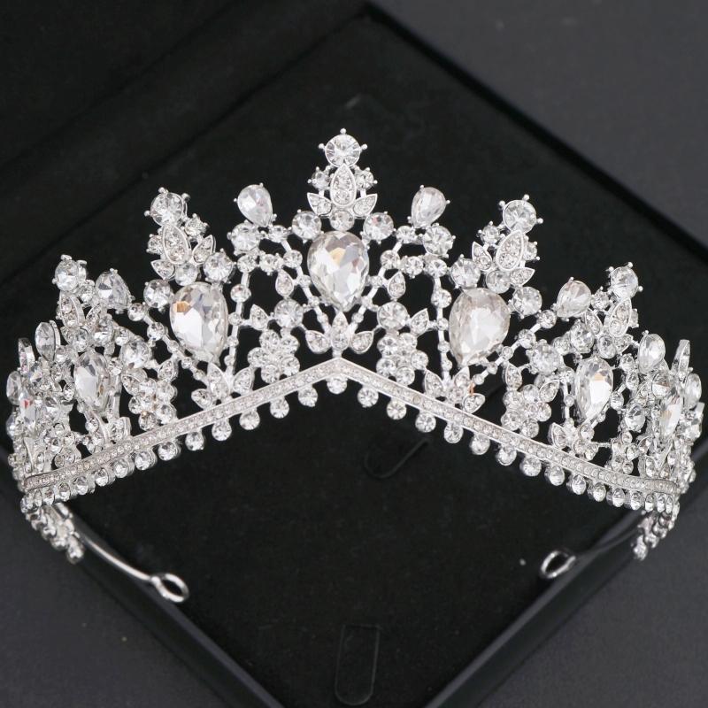 Barocke Kristall Diademe und Kronen Stirnband für Damen Strass-Abschlussball Diadem Braut Hochzeits-Haarschmuck Schmuck Krone Diadem
