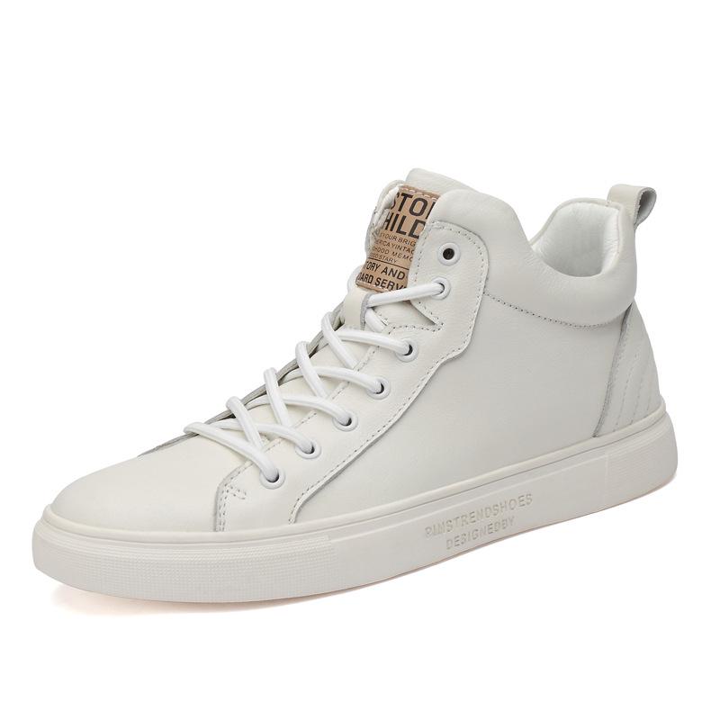 Men s Autumn/Winter Canvas High-Top Sneakers with Top-Layer Cowhide and Plush Lining. 45